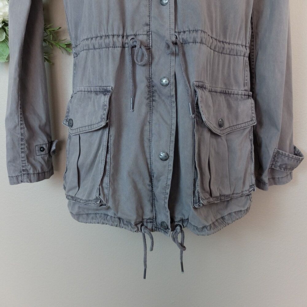 Talula Hooded Utility Jacket Washed Gray Size XXS - Picture 3 of 11